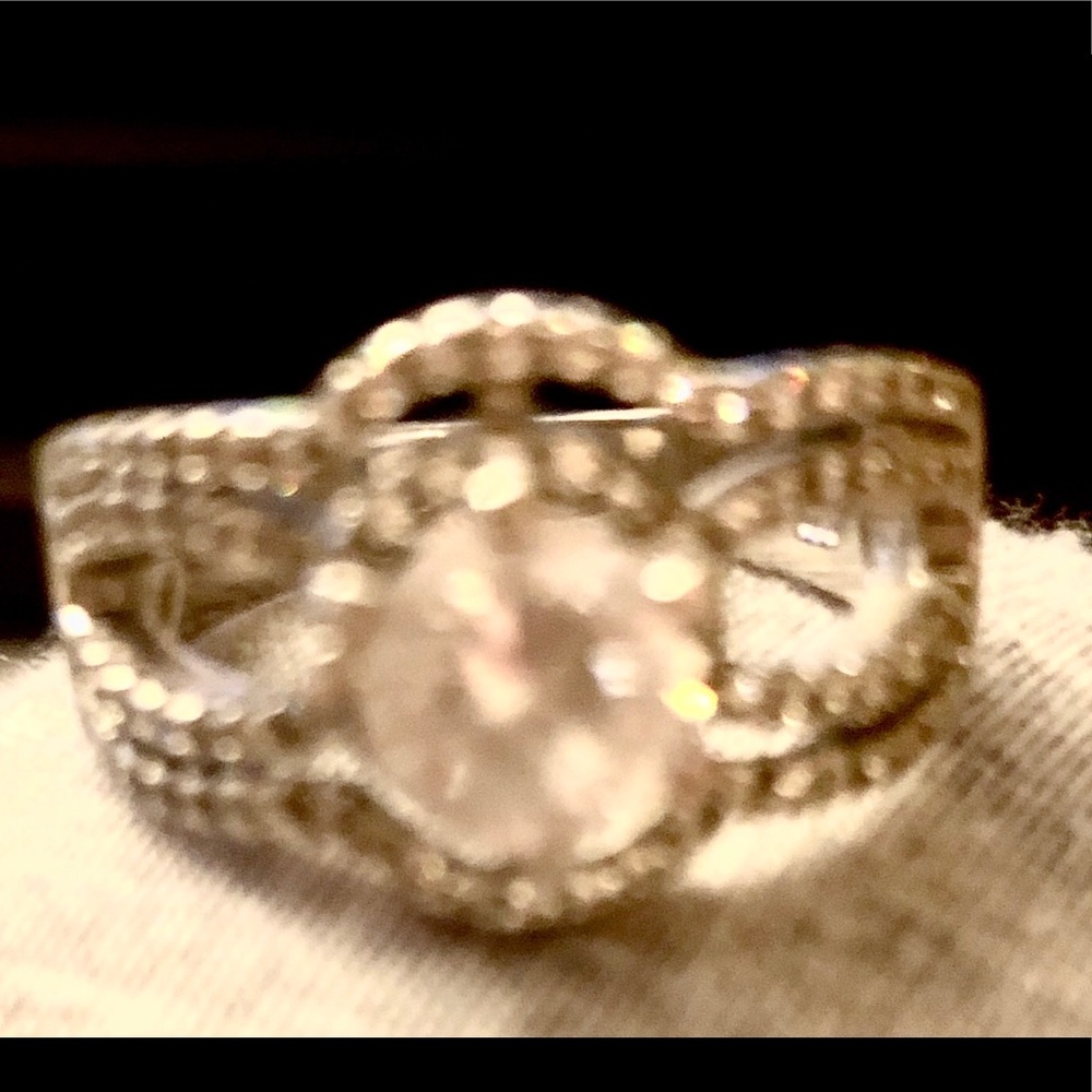 Swarovski diamond stirling silver ring